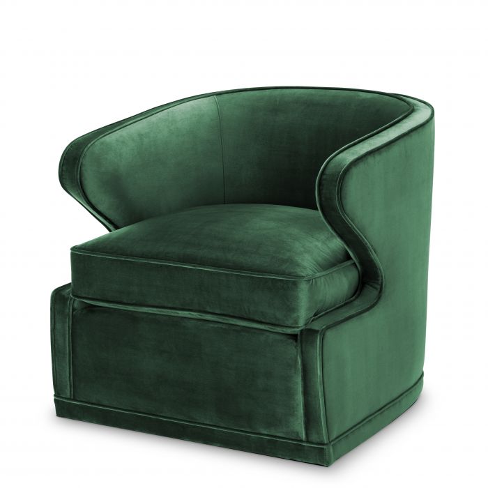 Fauteuil pivotant vert Dorset