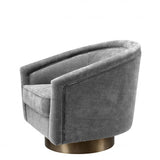 Fauteuil pivotant Catene velours gris