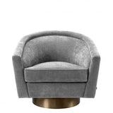 Fauteuil pivotant Catene velours gris