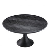 Table de salle à manger ronde en bois fumé noir Melchior