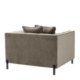 Fauteuil Sienna matelassé beige en velours