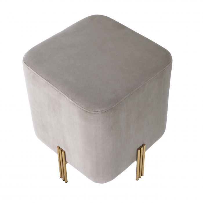 Tabouret en velours beige Burnett