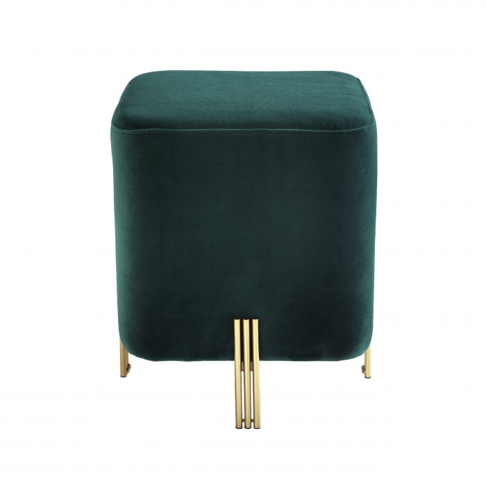 Tabouret en velours vert Burnett