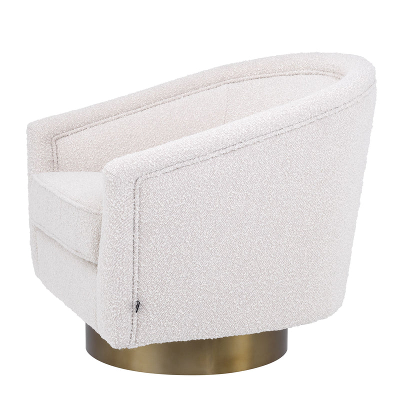 Fauteuil pivotant blanc crème Catene