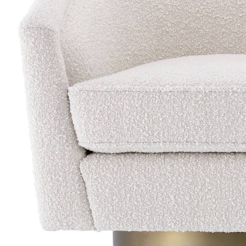 Fauteuil pivotant blanc crème Catene