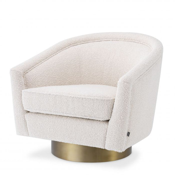 Fauteuil pivotant blanc crème Catene