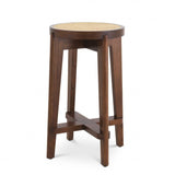 Tabouret de bar marron en rotin S Dareau