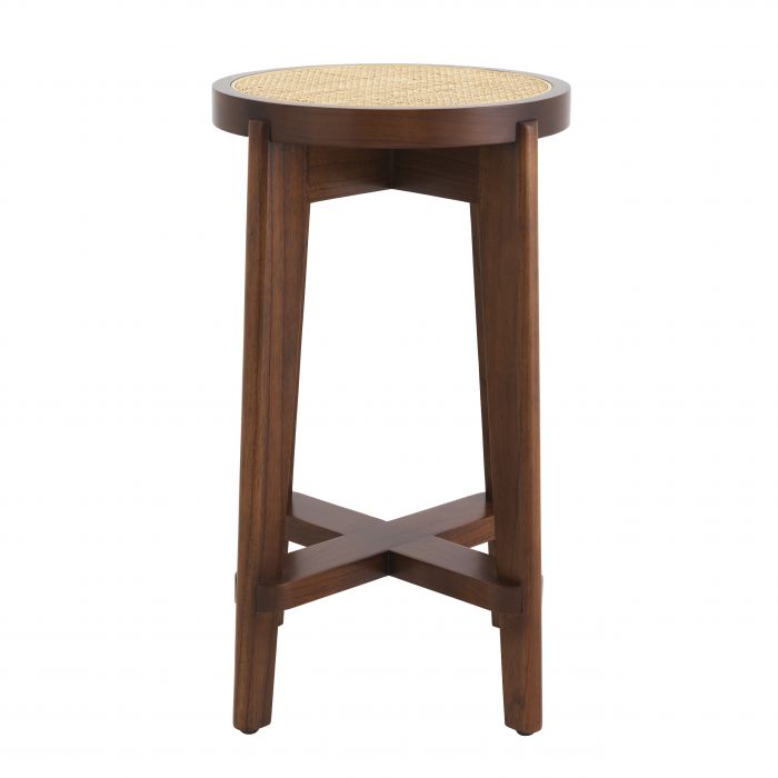 Tabouret de bar marron en rotin S Dareau