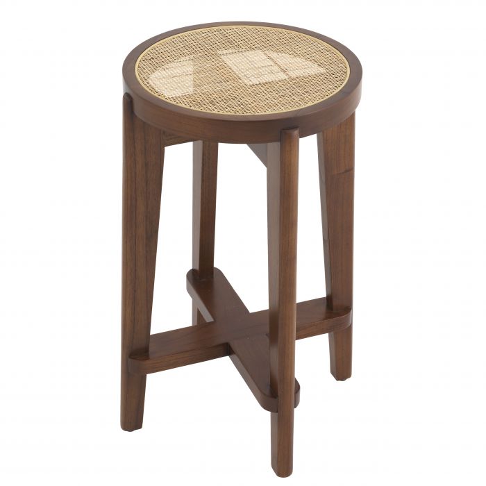 Tabouret de bar marron en rotin S Dareau