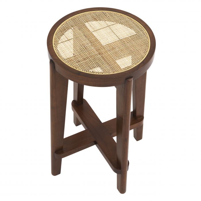 Tabouret de bar marron en rotin S Dareau