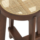 Tabouret de bar marron en rotin S Dareau