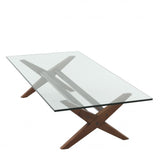 Table basse marron en verre Maynor