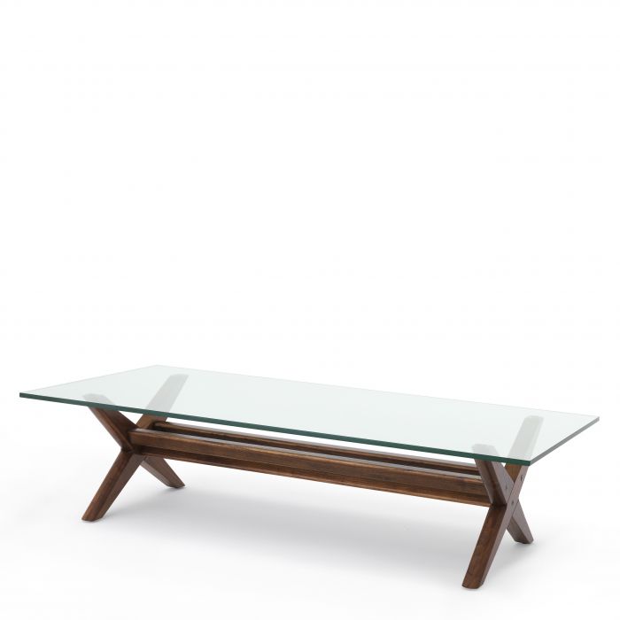 Table basse marron en verre Maynor