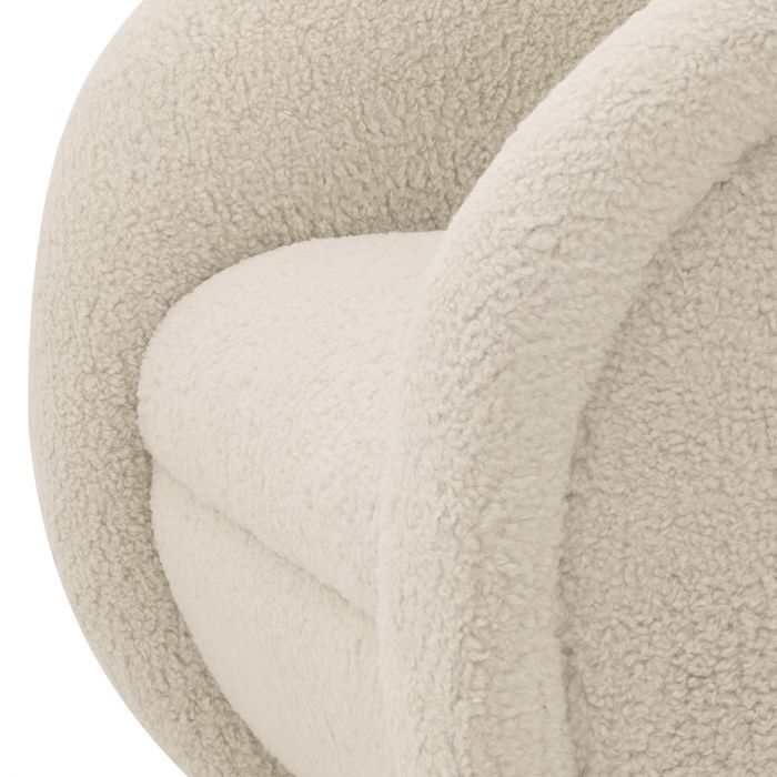 Fauteuil pivotant blanc crème Cristo