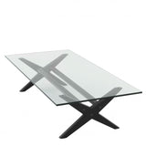 Table basse noire en verre Maynor