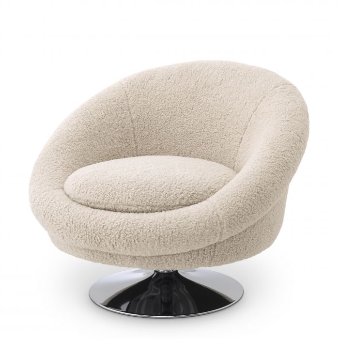 Fauteuil pivotant bouclé Nemo