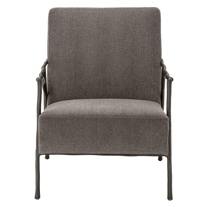 Fauteuil d'appoint gris marron Antico