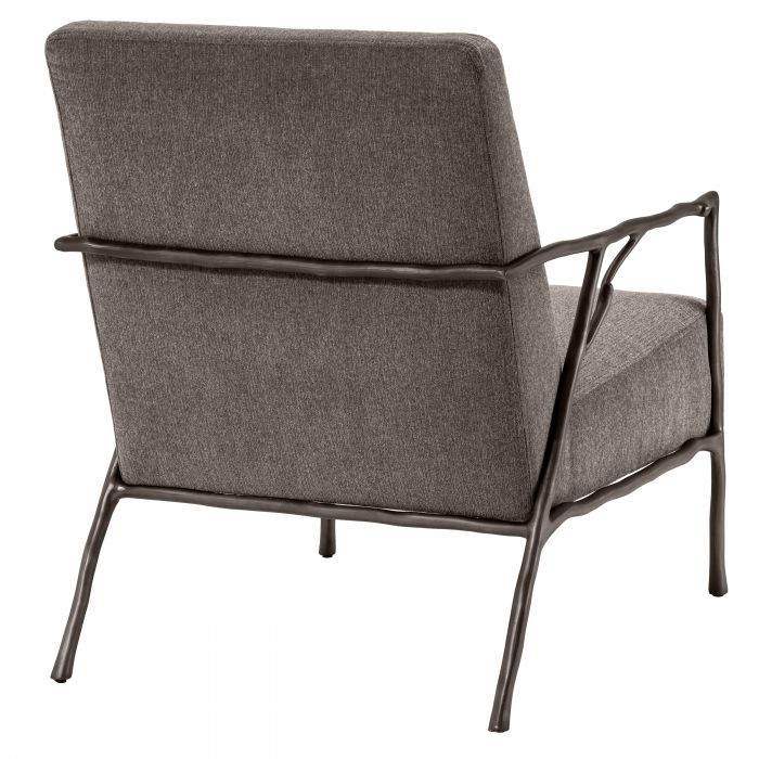 Fauteuil d'appoint gris marron Antico