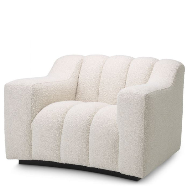 Fauteuil bouclé crème Kelly