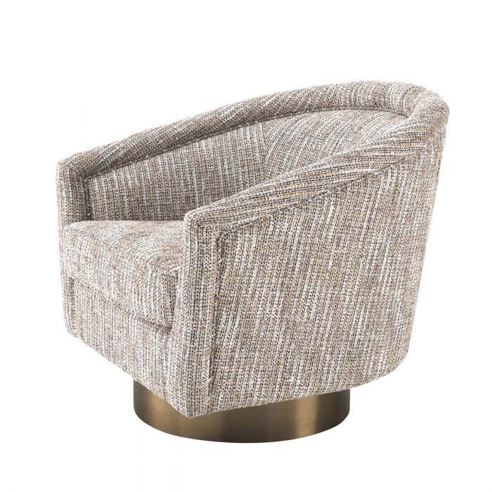 Fauteuil pivotant Catene en tissu Cambon beige