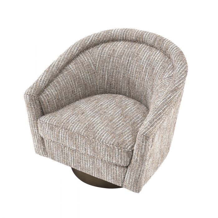 Fauteuil pivotant Catene en tissu Cambon beige