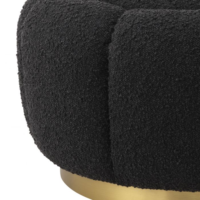 Pouf bouclé noir Inger