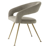 Chaise de salle à manger en velours taupe Bravo